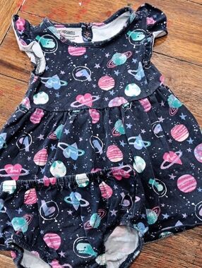Wonderkids Dress With Ruffle Sleeves And Diaper Cover
